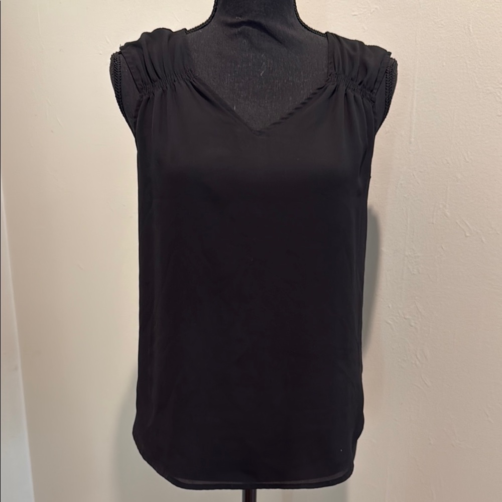 Versona Black Sleeveless Ruched Blouse Women’s XS